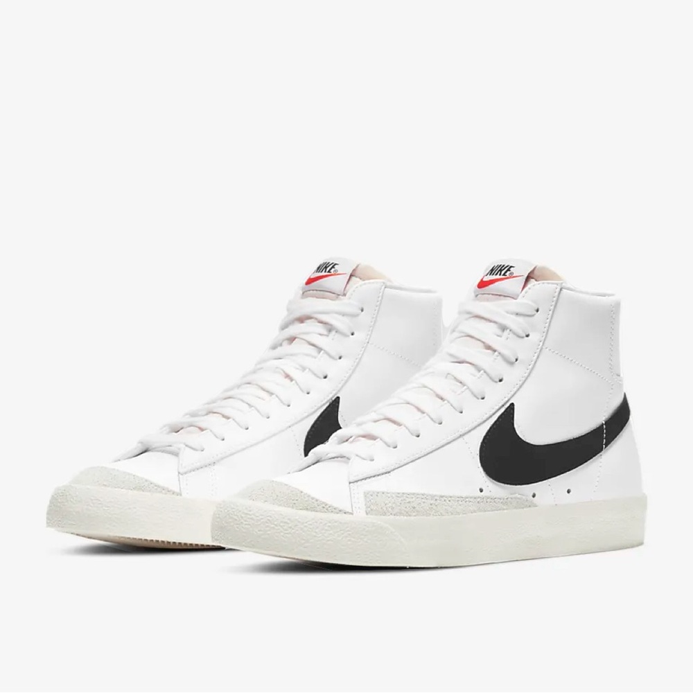 Nike White and Black High-Top Sneakers